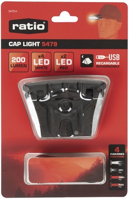 Luz Led para Gorras 200 Lumens Recargable Ratio
